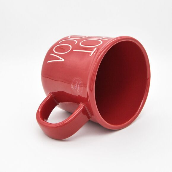 Red Rae Dunn Mug, Hot Cocoa 16oz Ceramic Double-Sided Camping Mug, Christmas Mug - Picture 7 of 10